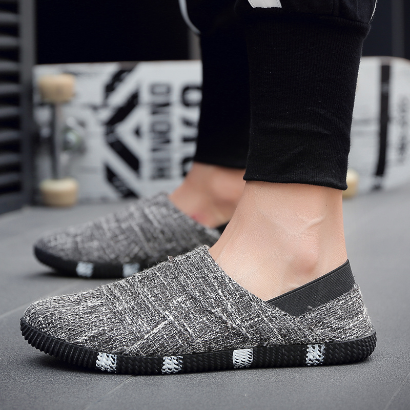 Men Shoes Loafers - รองเท้าโลฟเฟอร์ถักนิตสำหรับฤดูร้อน สวมใส่สบาย ระบายอากาศได้ดี พื้นรองเท้ากันลื่น เหมาะสำหรับเดินเล่นกลางแจ้ง