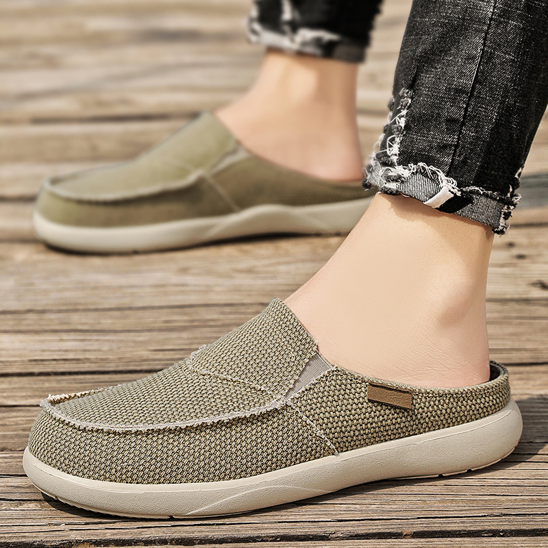 Men'S Shoes Comfortable Walking - รองเท้าผ้าใบผู้ชาย รองเท้าผ้าใบแบบสวมสำหรับผู้ชาย รองเท้าผู้ชายสำหรับเดินกลางแจ้ง รองเท้าแตะผ้าใบใส่สบาย รองเท้าผ้าใบแบบสวมสำหรับผู้ชาย ระบายอากาศได้ดี