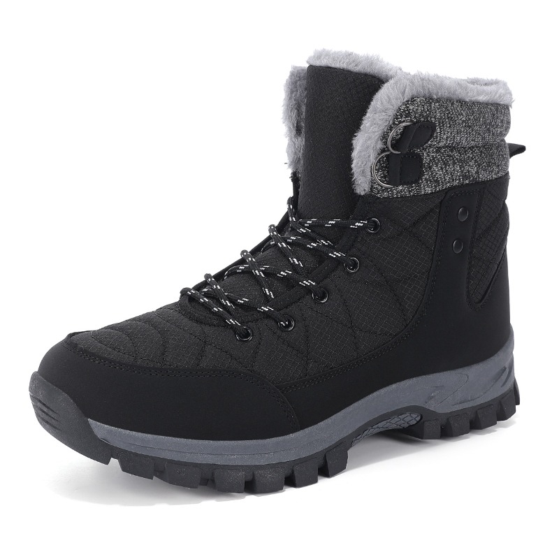 Men'S Shoes Hiking - รองเท้าบูทหิมะฤดูหนาวสำหรับผู้ชายบุขนอุ่นกันลื่น รองเท้าเดินป่ากลางแจ้ง รองเท้าบูทผู้หญิงแบบยาวปานกลาง รองเท้ากีฬาคู่รัก ไซส์ 40-47