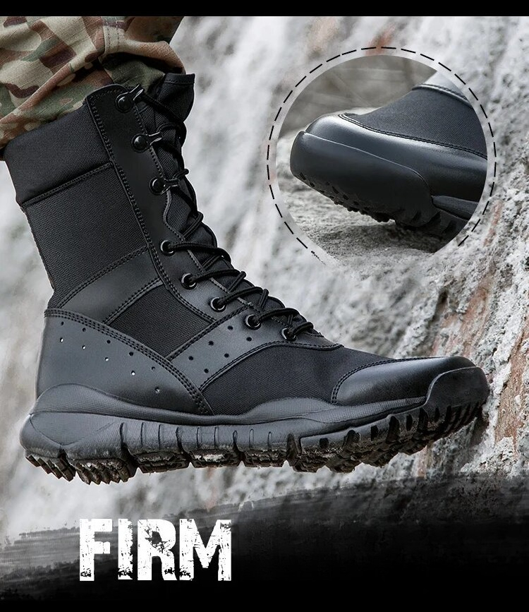 Men'S Shoes Hiking - รองเท้าบูททางยุทธวิธีน้ำหนักเบา กันน้ำ ระบายอากาศได้ดี เหมาะสำหรับการเดินป่ากลางแจ้ง รองเท้าตาข่ายสำหรับฤดูร้อน รองเท้าบูทต่อสู้สำหรับผู้ชายและผู้หญิง