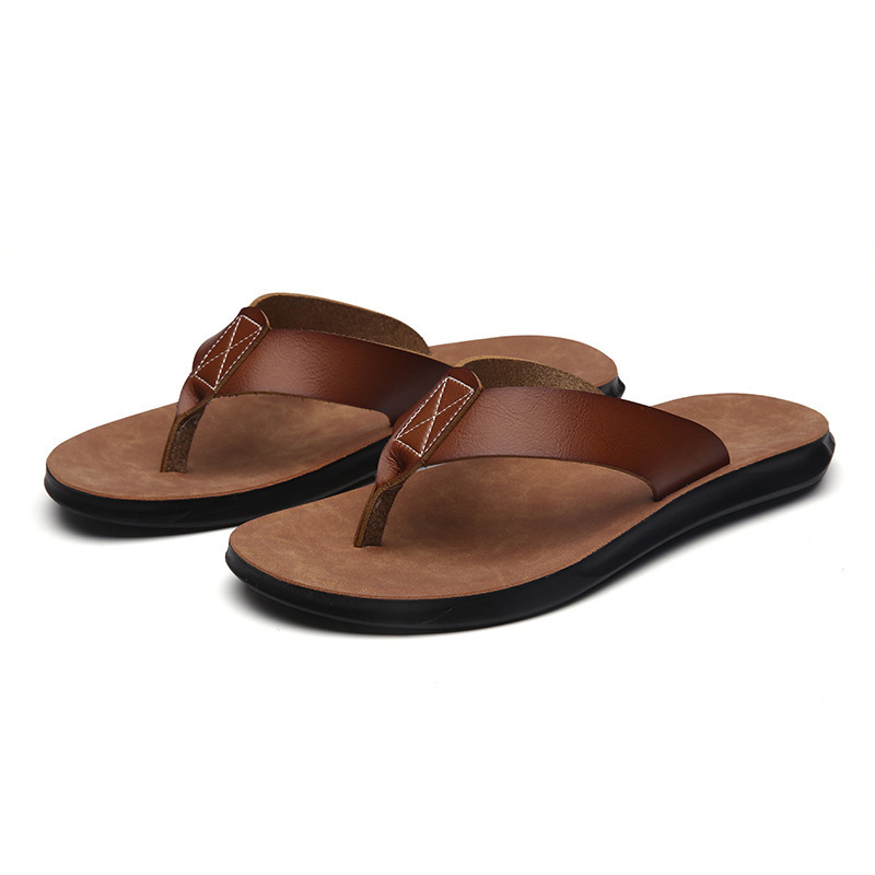 Men'S Shoes Dress Casual - 38-47 รองเท้าแตะหนังอิตาลีแบบใหม่สำหรับผู้ชายรองเท้าลำลองชายหาดฤดูร้อนรองเท้าโรงแรมรองเท้าแตะผู้ชายรองเท้าส้นเตี้ยแบบเบาหรูหรารองเท้าผู้ชาย