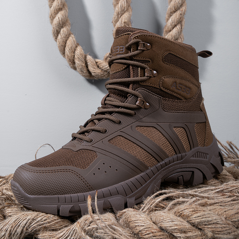 Men'S Shoes Hiking - รองเท้าบูทผู้ชายแบบผูกเชือก รองเท้าทหาร รองเท้าทำงาน รองเท้าเดินป่า รองเท้าปีนเขา รองเท้าบูททหาร