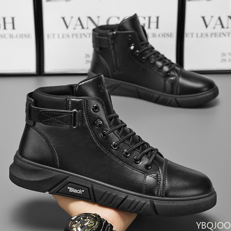 Men'S Shoes Dress Casual - รองเท้าผ้าใบผู้ชายทรงสูง สไตล์เรียบง่าย สวมใส่สบาย เหมาะกับฤดูใบไม้ผลิและฤดูใบไม้ร่วง ดีไซน์ทันสมัย ใช้งานได้หลากหลาย