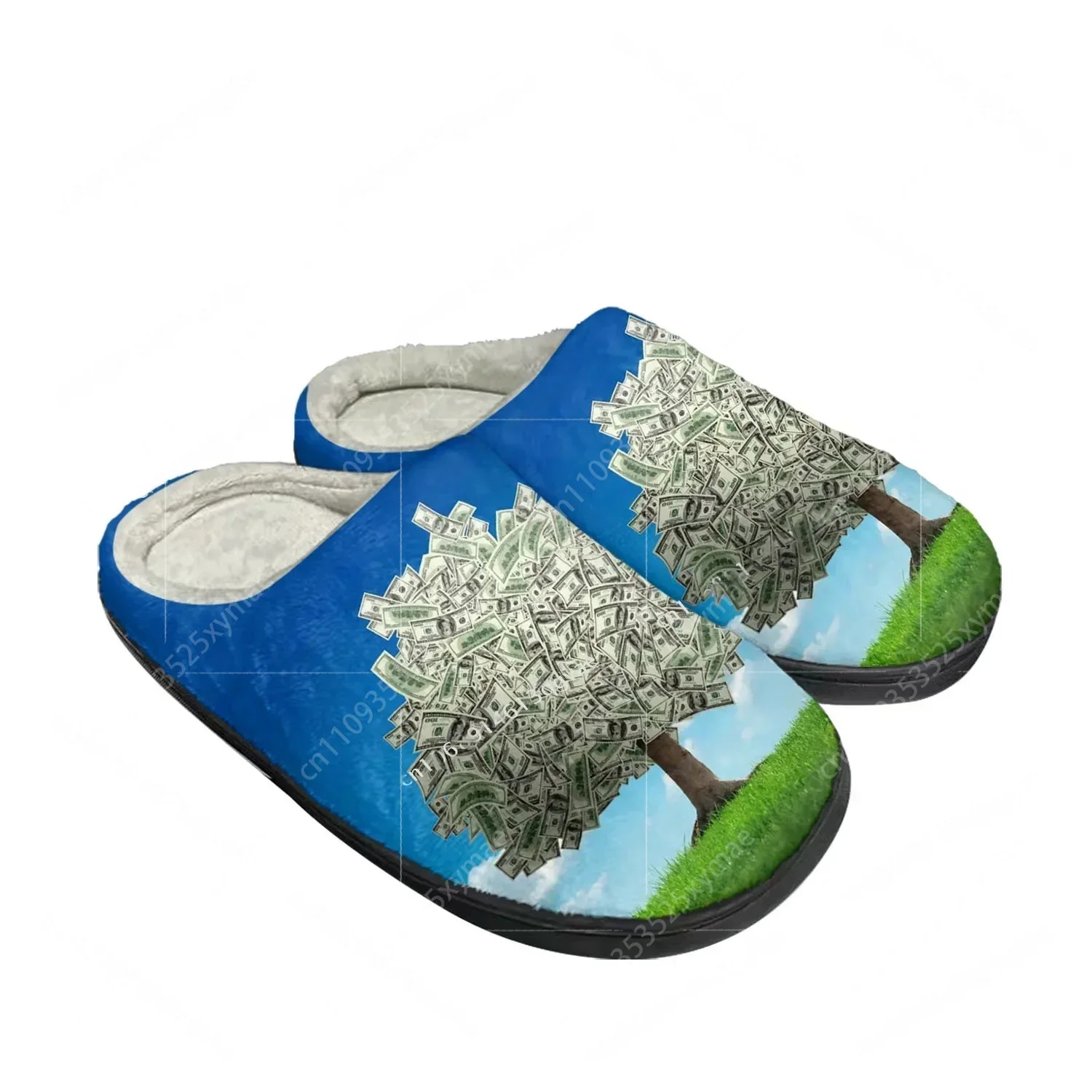 Men'S Shoes Green And White - รองเท้าแตะผ้าฝ้าย Dollar Green Tree Home แบบกำหนดเองสำหรับผู้ชายและผู้หญิง