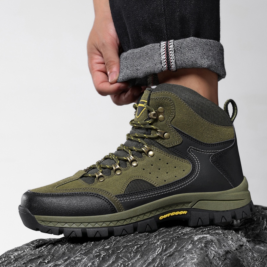 Men'S Shoes Hiking - รองเท้าบูทผู้ชาย รองเท้าเดินป่าที่ใส่สบาย รองเท้าผ้าใบแบบสวมสำหรับผู้ชาย รองเท้าหุ้มข้อสูง รองเท้าสำหรับกิจกรรมกลางแจ้ง รองเท้าผู้ชาย