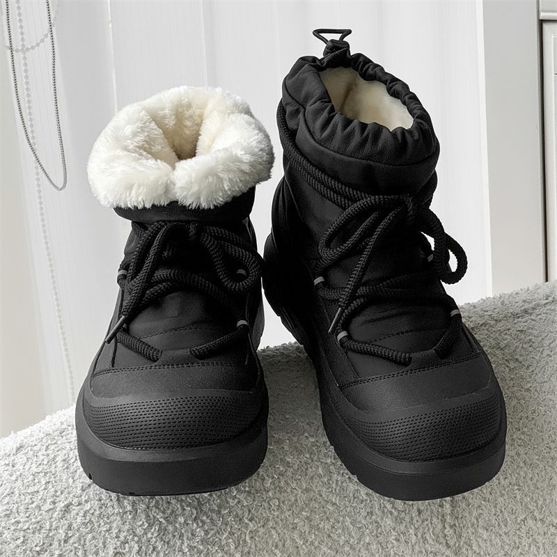 Men'S Shoes Dress Casual - รองเท้าบูทหิมะผู้ชายแบบใหม่ ดีไซน์เนอร์ รองเท้าบูทหุ้มข้อสูงสำหรับฤดูหนาว รองเท้าลำลองกันน้ำกันลื่นสำหรับกิจกรรมกลางแจ้ง รองเท้าบูททำงานบุขนอุ่น