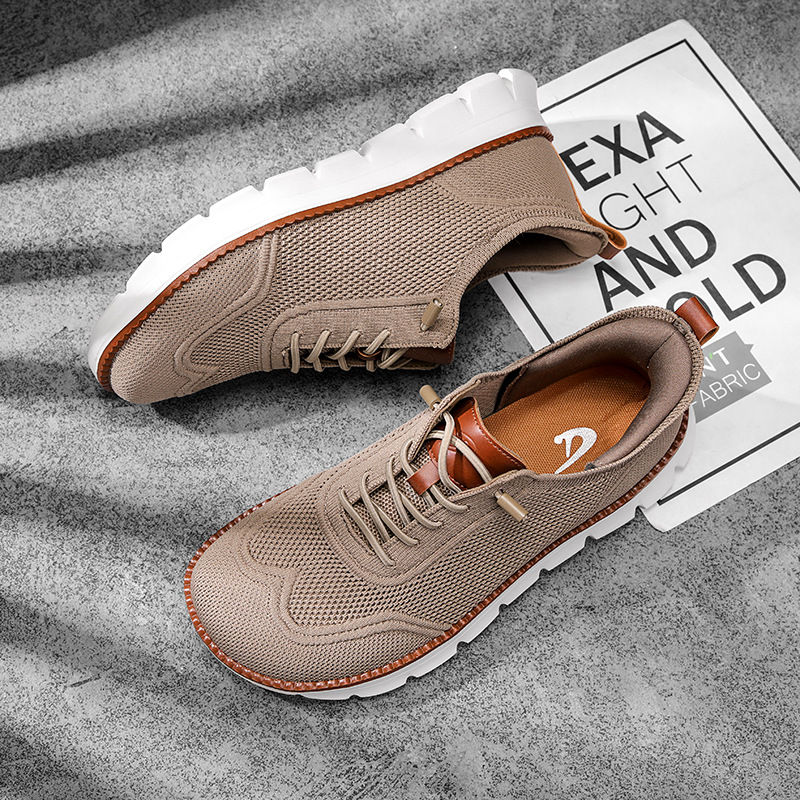 Men Shoes Loafers - รองเท้าผู้ชายทรงกว้าง สไตล์ลำลอง แบบตาข่าย ระบายอากาศดี ดีไซน์มินิมอล พื้นเรียบ