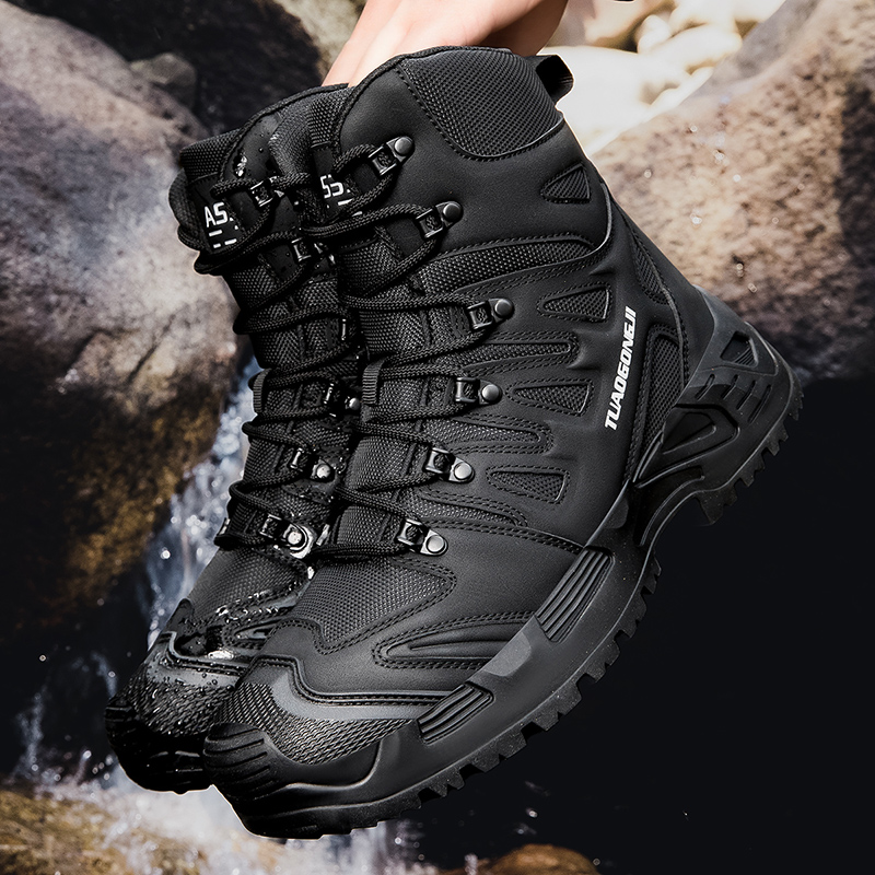 Men'S Shoes Hiking - รองเท้าเดินป่าฝึกยุทธวิธีกลางแจ้งสำหรับผู้ชายไซส์ใหญ่ สำหรับการฝึกภาคสนามและการฝึกในพื้นที่ป่า