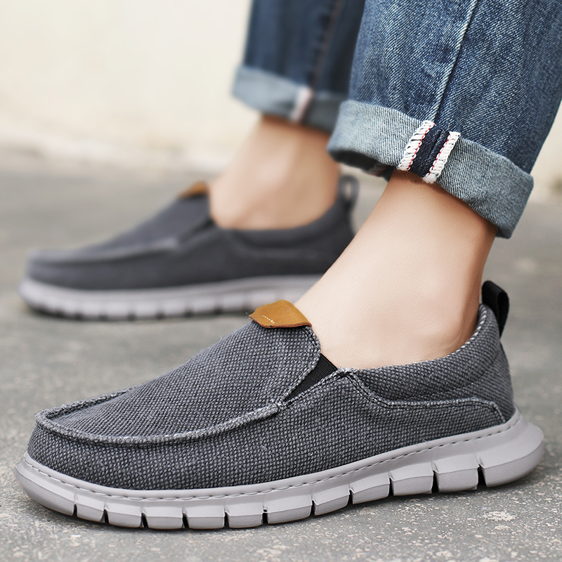 Men Shoes Loafers - ฤดูร้อนรองเท้าผ้าใบระบายอากาศได้ดีผู้ชายรองเท้าผ้าใบแบบสวมรองเท้าโลฟเฟอร์ผู้ชายสบายๆรองเท้าผู้ชายรองเท้าส้นเตี้ยน้ำหนักเบาผู้ชายเดินซาปาโตส