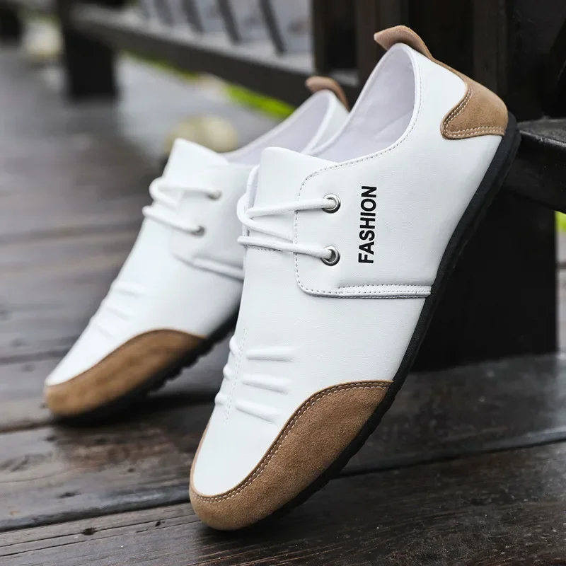 แบนผู้ชายรองเท้ารองเท้าหนังผู้ - Men'S Shoes Green And White บทวิจารณ์และราคา