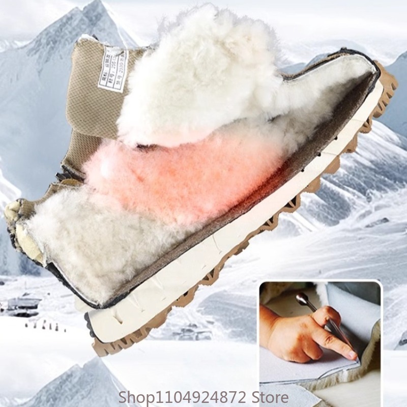 รองเท้าบูทหิมะบุขนหนานุ่มสำหรั - Men'S Shoes Comfortable Walking บทวิจารณ์และราคา