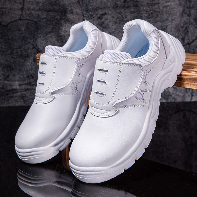รองเท้าเซฟตี้คนทำงานหนังนิ่มมี - Men'S Shoes Green And White บทวิจารณ์และราคา