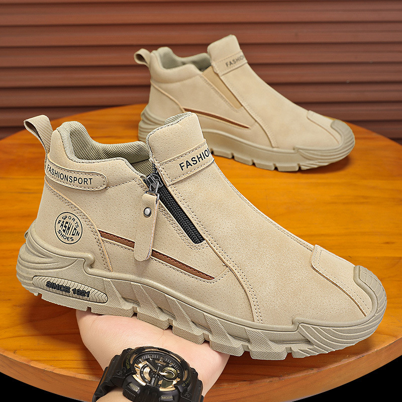 รองเท้าบูทสั้นแบบมีซิปสำหรับผู - Men'S Shoes Comfortable Walking บทวิจารณ์และราคา
