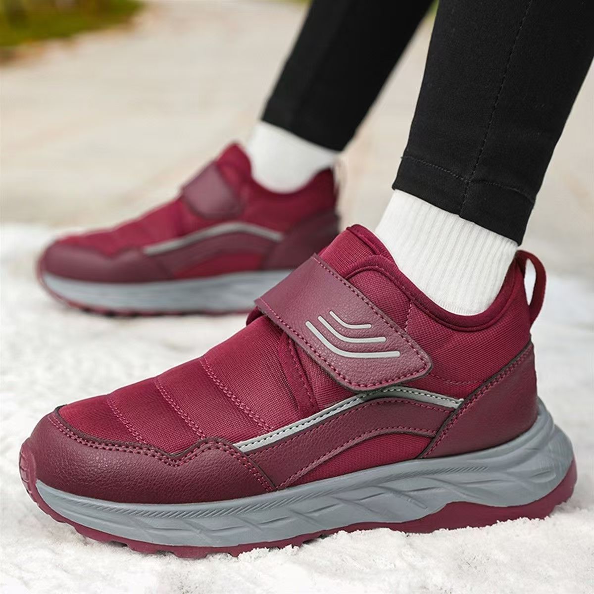 รองเท้าบูทหิมะข้อสั้นแบบมีสายร - Men Shoes Velcro บทวิจารณ์และราคา