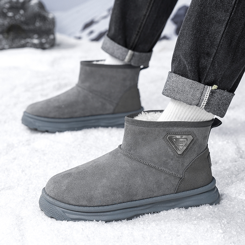 รองเท้าบูทหิมะบุขนสั้นสุดหรูสำ - Men Shoes Online บทวิจารณ์และราคา