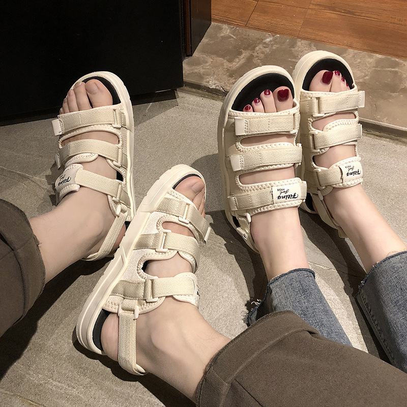 รองเท้าแตะฤดูร้อนสำหรับผู้ชายแ - Men'S Shoes With Velcro บทวิจารณ์และราคา