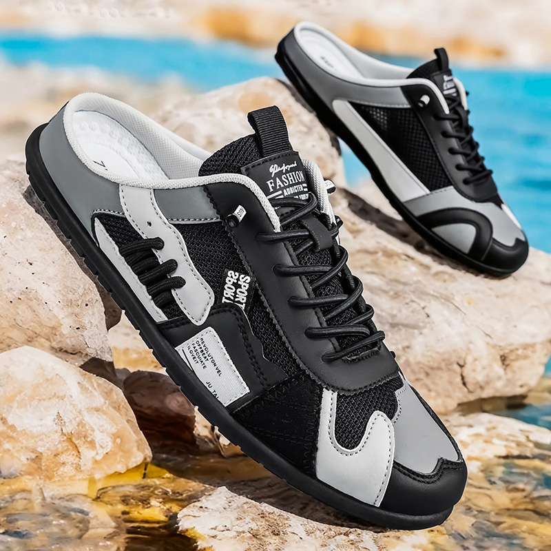รองเท้าแตะครึ่งส้นแฟชั่นกลางแจ - Men'S Shoes Comfortable Walking บทวิจารณ์และราคา