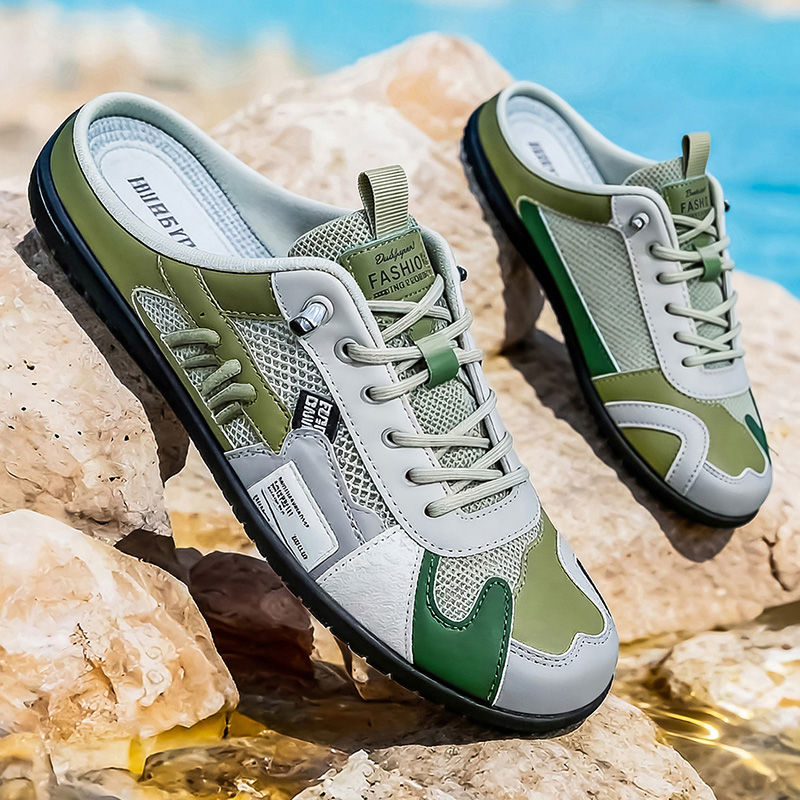 รองเท้าแตะครึ่งส้นแฟชั่นกลางแจ - Men'S Shoes Comfortable Walking บทวิจารณ์และราคา