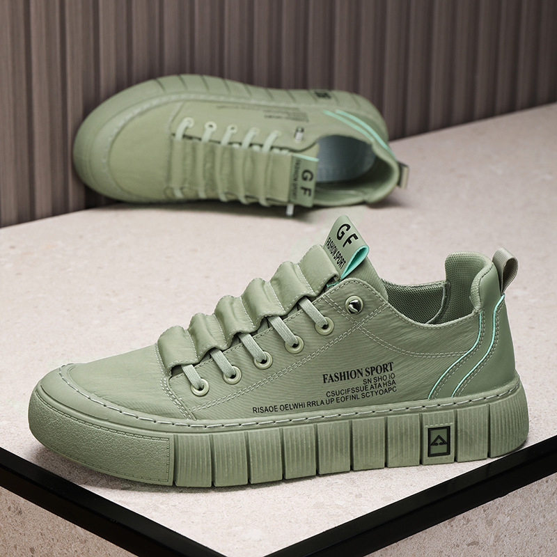 รองเท้าผ้าใบผู้ชายสีเขียว รองเ - Men'S Shoes Green And White บทวิจารณ์และราคา
