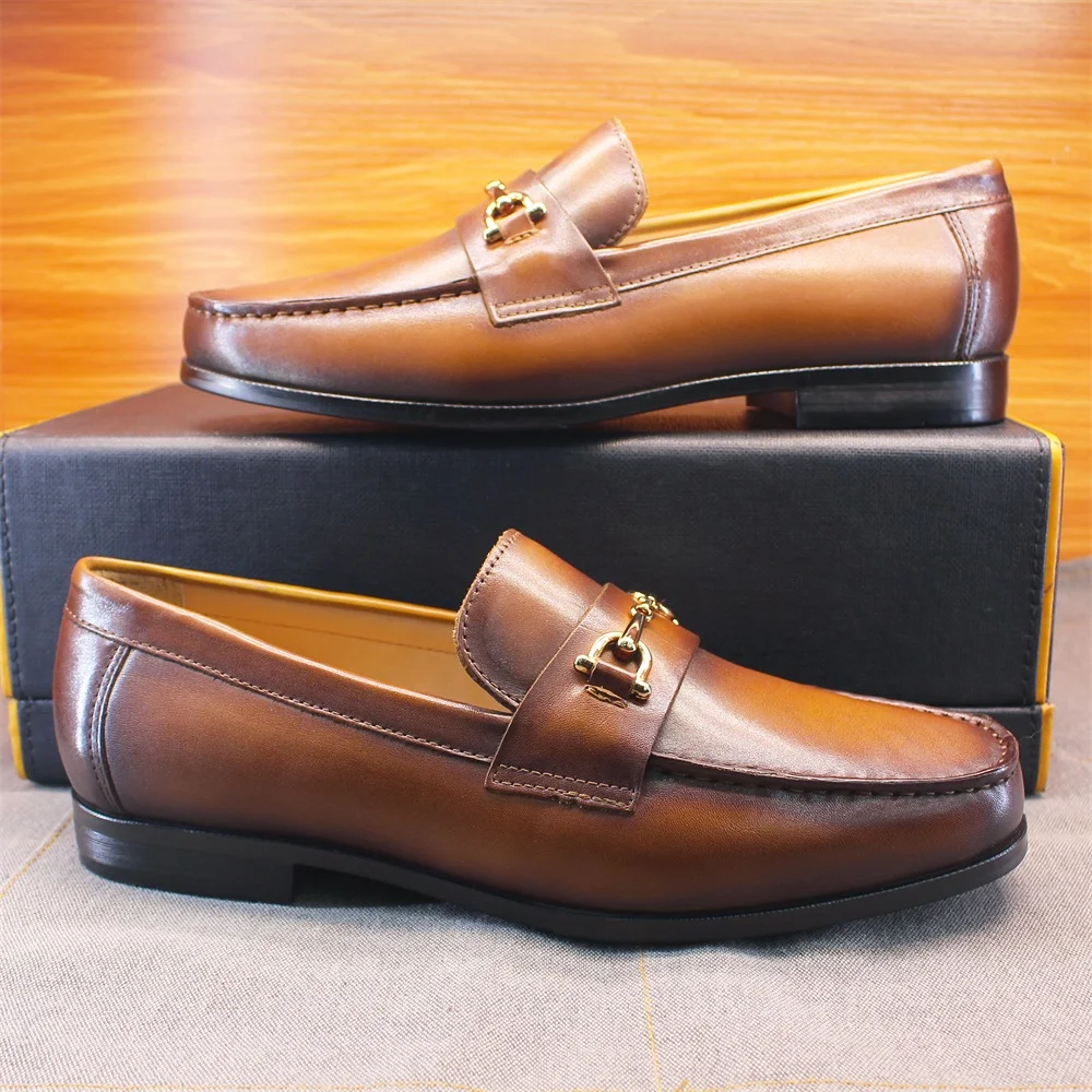 ผู้ชายLoafersรองเท้ารอบToeธุรก - Men Shoes Loafers บทวิจารณ์และราคา